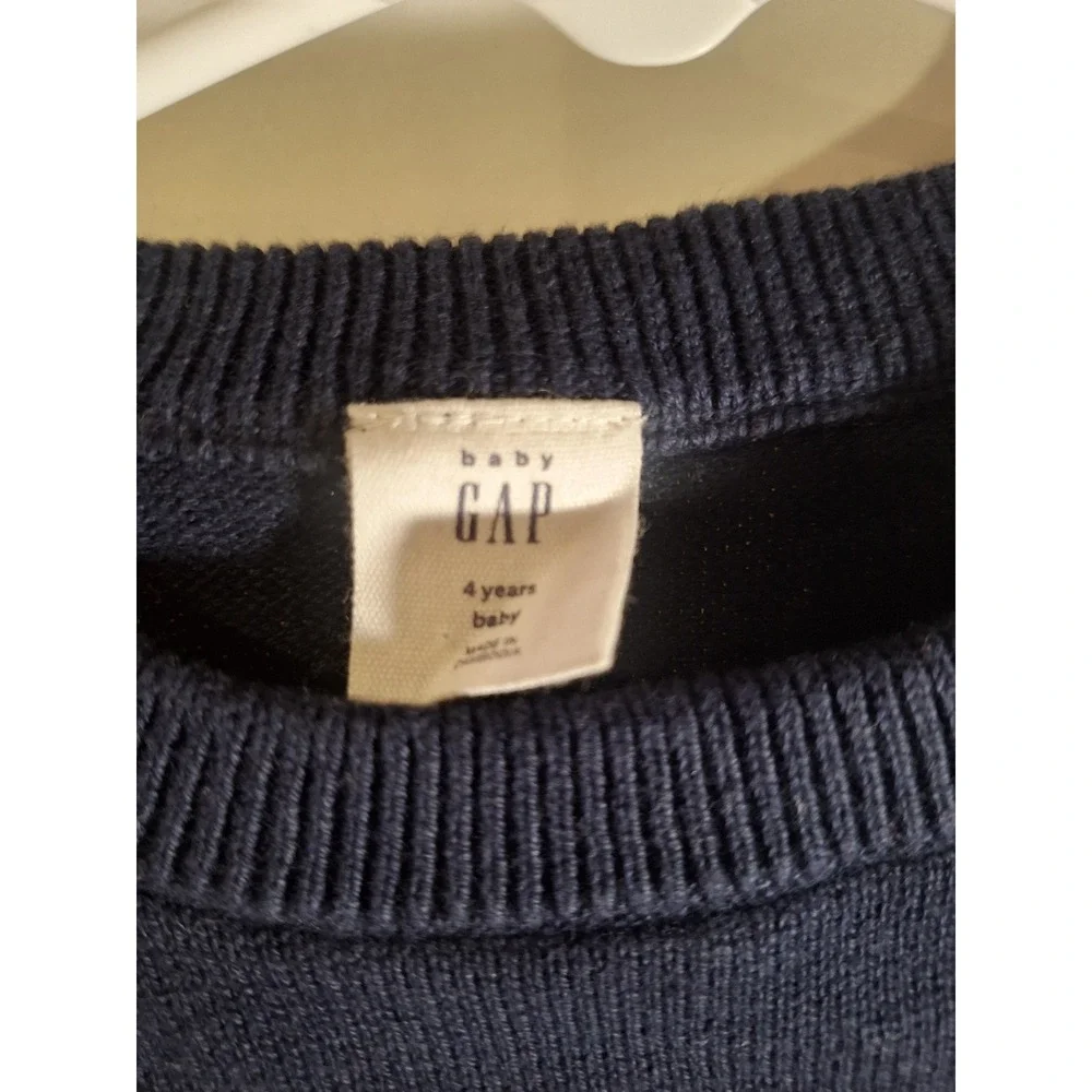 Baby Gap Kids Navy Blue American Flag Cotton Knit Pullover Sweater Size 4 Years
